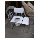 Comode/shower chair. Adjustable height legs