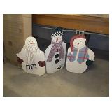 Snowman yard decoration. One snowman needs hinge