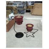 Pair of metal candleholders with Longaberger