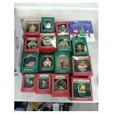 Box of Hallmark lighted ornaments and 2 peanuts