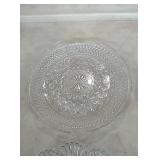 4 piece glassware- relish tray,egg tray,and two