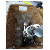 Basket with glasses misc Kitchen items