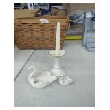 Lenox candle holder and 2 Lenox swans