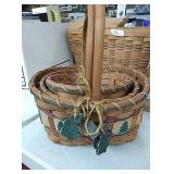 3pc nesting baskets with tree design, wooden