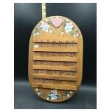 Wooden calender wall hanging