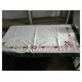 2 approx 51"×51" Christmas tablecloths, some