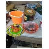 Halloween items....bowl,tin,platter,ornaments,etc