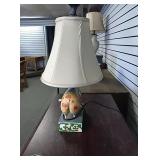 Jim Shore Country Pig Lamp with shade approx 20"