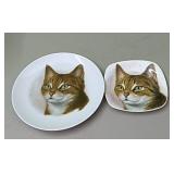 2 cat decorative plates.  Bigger one is Schumann