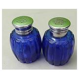 Cobalt blue salt and pepper shakers 2"