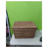 Wicker Trunk with Hinged Lid. 23"across x15" Tall