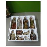 Handcrafted 10 piece nativity set....nice