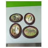 4 Brush Strokes hand painted wall plaques