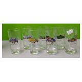 Set of 7 vintage car glasses