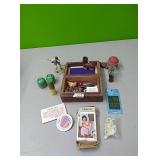 Decorative Wood box with contents