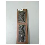Chocolate molds on wood wall decoration 9.5"