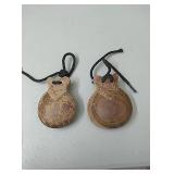 Pair of vintage wood castanets in original box