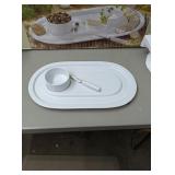 3 piece hostess set tray with bowl and