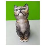 Tabby cat figurine approx 11"tall