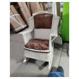 White Wicker Porch Rocker