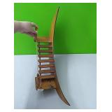 Wooden crescent moon stairway wall hanging