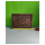 Solid Wood Carved Birds 18"wide 14" Tall  2"Thick