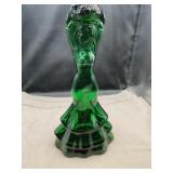Green Glass Lady Cream Sherry Decanter  14"Tall