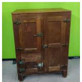 Antique Oak 3 Door Ice Box. Patent Date 1919