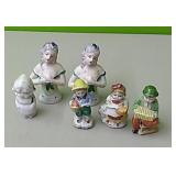 6 small Japanese figurines