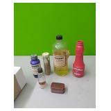 Misc vintage bottles and pill box