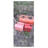 Gas can lot 3 cans. One boat can johnson,