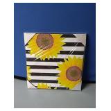 New 16"×16" square sunflower canvas wall hanging