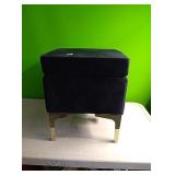 New square ottoman/foot stool...black with gold