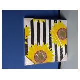 New 16"×16" square sunflower canvas wall hanging