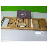 New teak bathtub tray