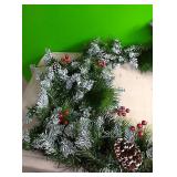 Pine garland with pine cones and berries....has
