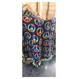 Twin size tye dye peace blanket