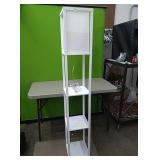 New wood floor lamp/shelves...approx 68" tall×10"