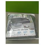 Reversible sofa cover for 3+3 seat -gray