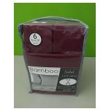 New burgundy queen size 6 piece deep pocket