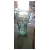 Green Coca-Cola glass pitcher