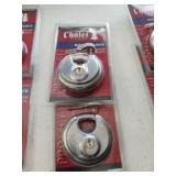 2 New Disc Padlocks.  Hard to cut, extra security