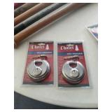 2 New Disc Padlocks.  Hard to cut, extra security