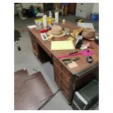 Office desk and contents