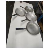 4 Commercial NSF Restaurant Skillets. 2-12" & 2