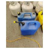 2 Blue 5 Gallon Kerosene Cans