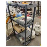 Plastic Shelf Unit 4 Shelves & Contents