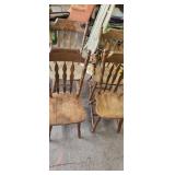 Set of 4 wooden chairs, one captains needs arm