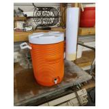 Tall Rubbermaid Drink Cooler with Cup Dispenser