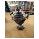 Antique sugar bowl with spoon holders, bird